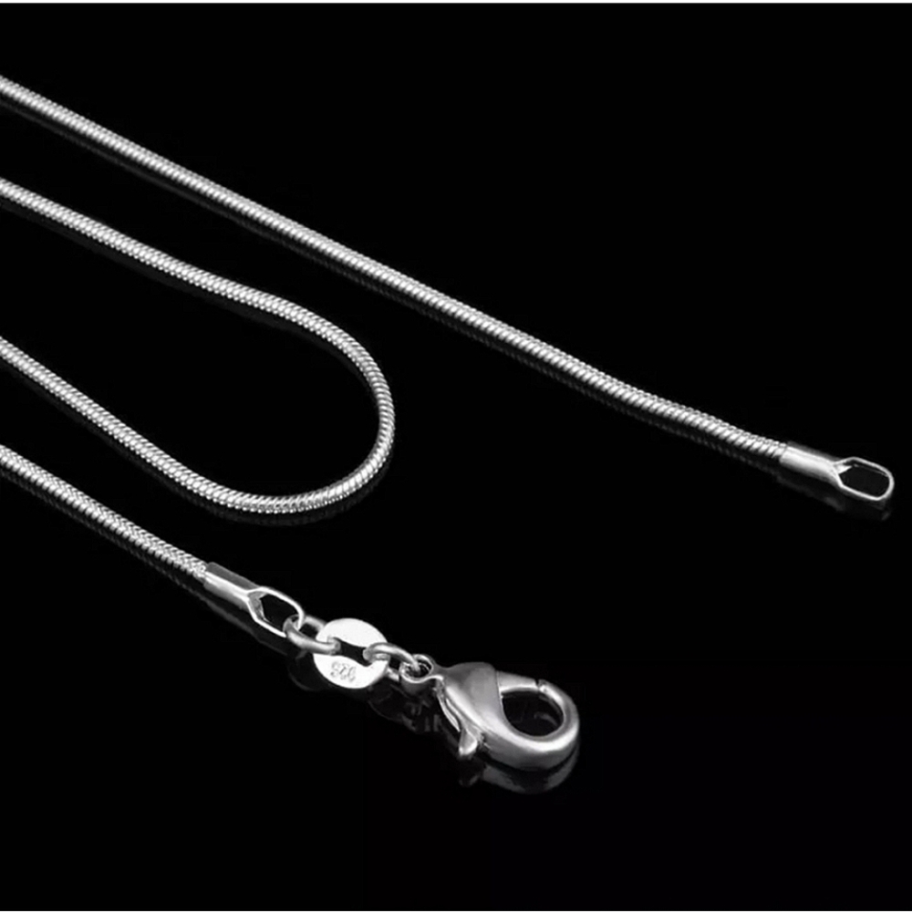 18" 1mm Snake Chain Necklace Plated 925 Sterling Silver Unisex Jewelery - Picture 3 of 5